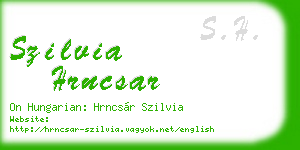 szilvia hrncsar business card